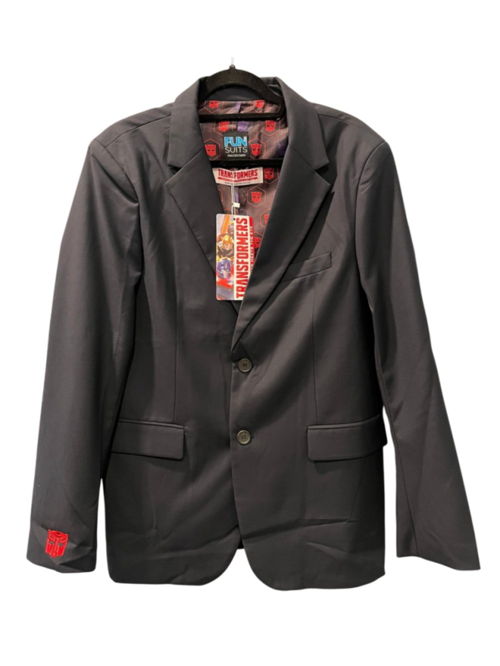 FUN Suits NWT Transformers Men's Blazer Black G1 Theme Suit Jacket Size 44 R